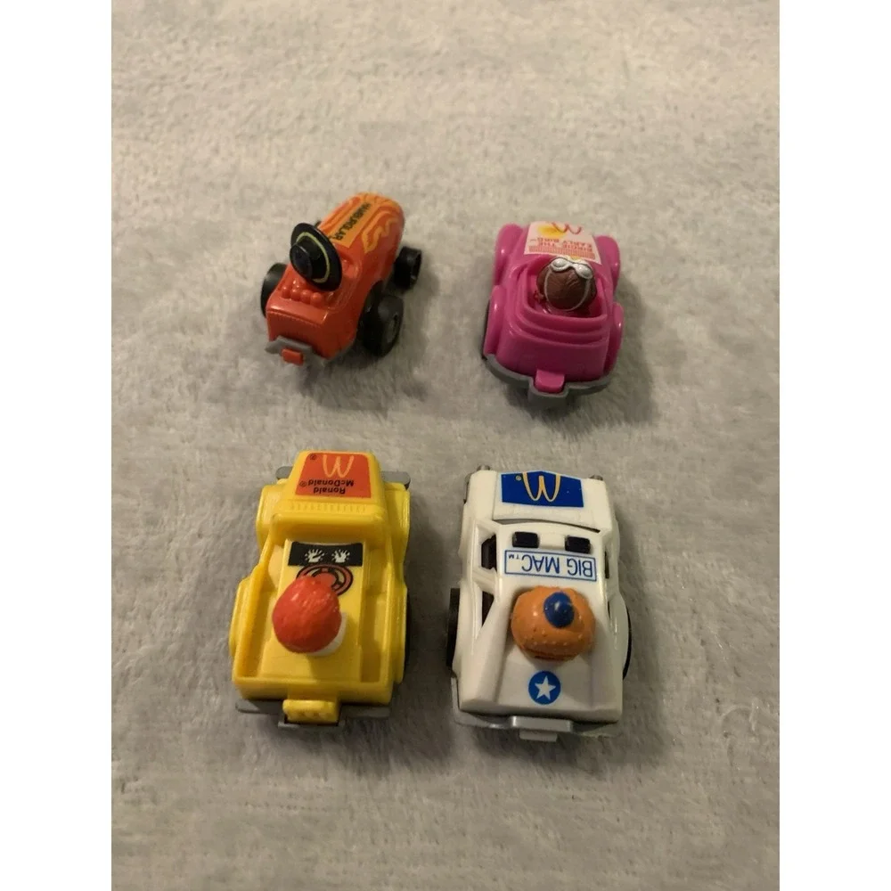 Vintage 1980's McDonald's Happy Meal Lot of‎ 4 Pull Back Cars. Pre-owned. Used